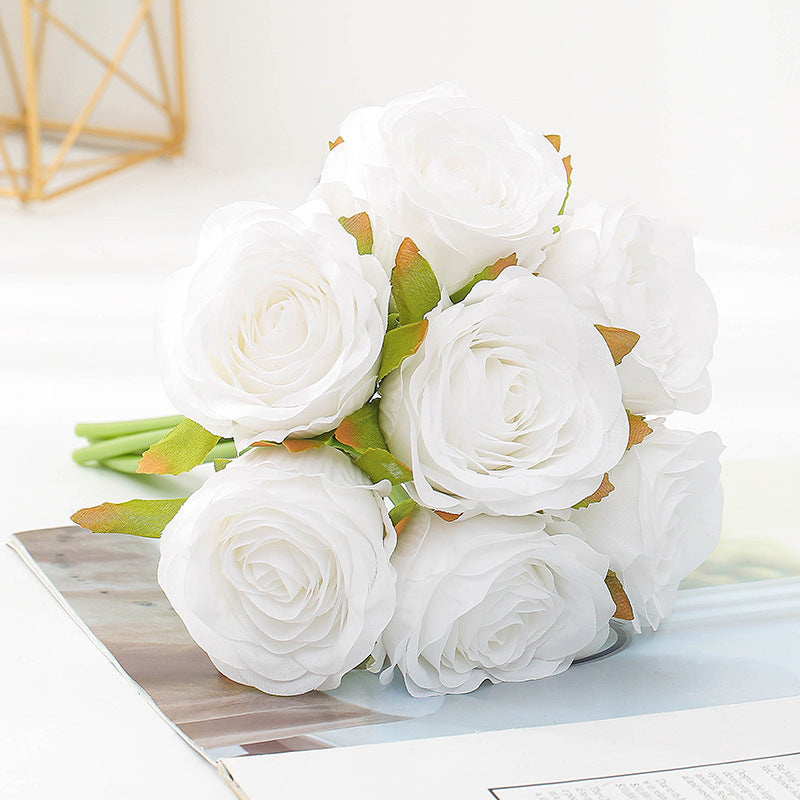 Silk Roses Bouquet: Artificial Flowers for Home Decoration