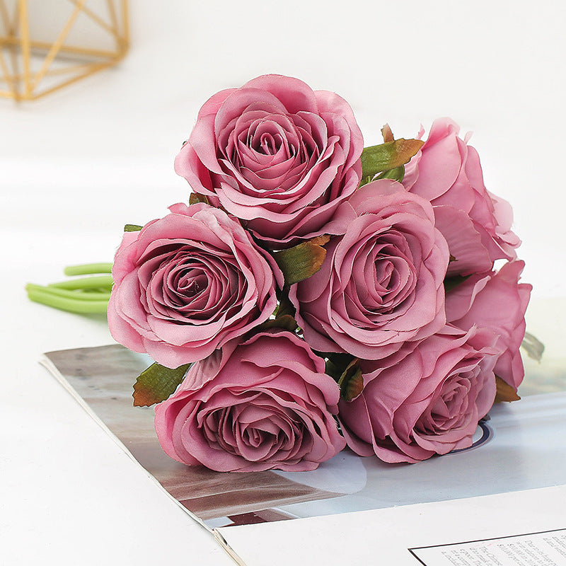 Silk Roses Bouquet: Artificial Flowers for Home Decoration