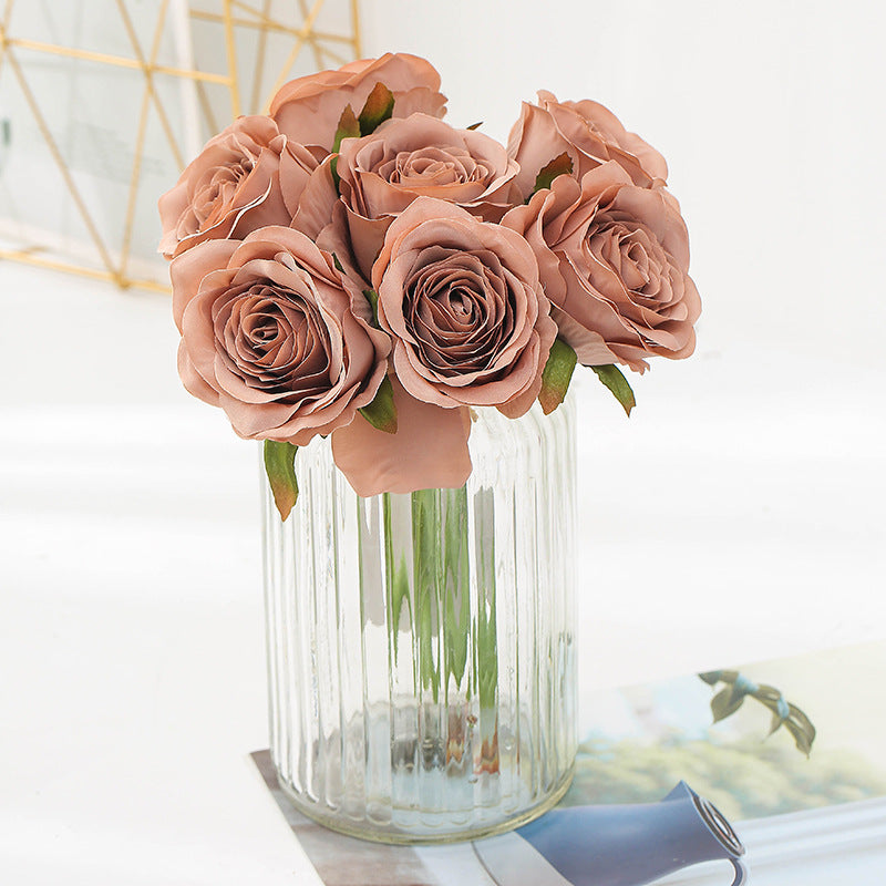 Silk Roses Bouquet: Artificial Flowers for Home Decoration