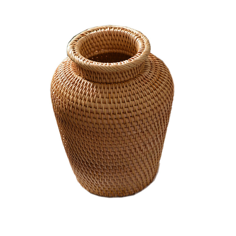 Rattan Woven Floral Vases: Tabletop Flower Baskets