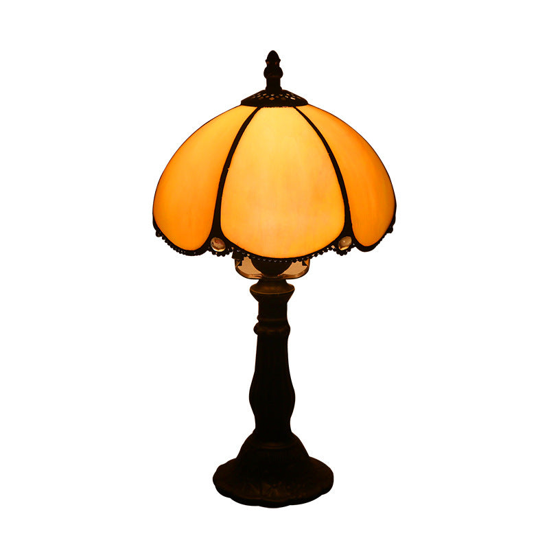 Retro Yellow Glass Lamp: Bedside Table Lamp