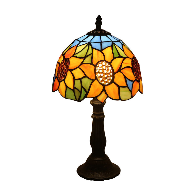 Retro Yellow Glass Lamp: Bedside Table Lamp