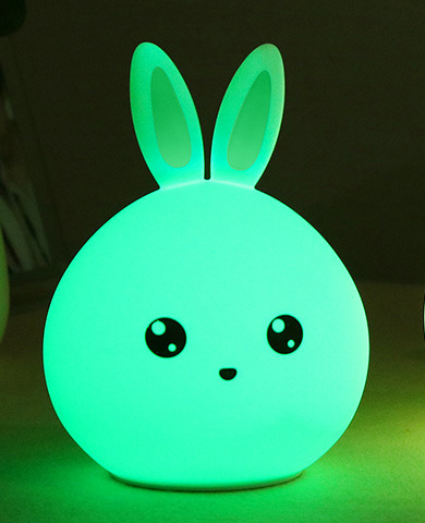 Cute Rabbit Night Lamp: Touch Sensor Silicone LED Colorful Night Light