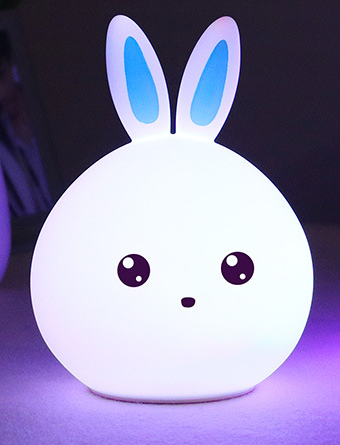 Cute Rabbit Night Lamp: Touch Sensor Silicone LED Colorful Night Light